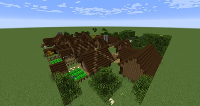 Деревянная деревня вид спереди