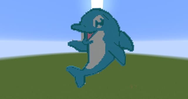 Синий дельфин вид сзади