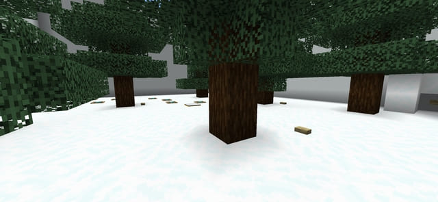 Снежная комната с деревьями