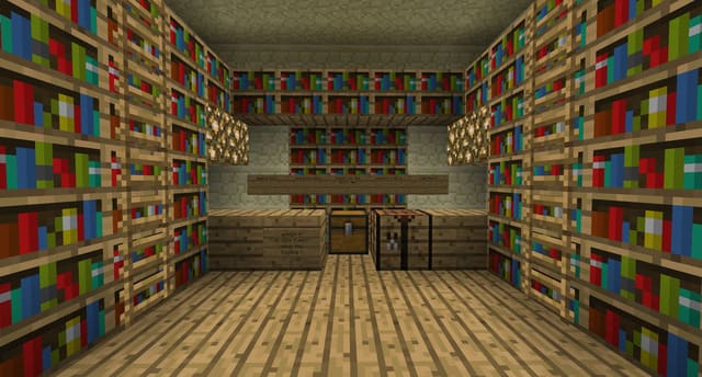 Комната с книгами вид внутри