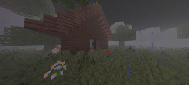 Деревянный домик во мраке