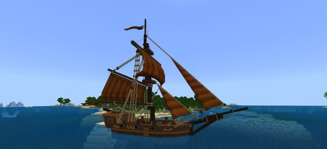 Пиратский корабль на воде