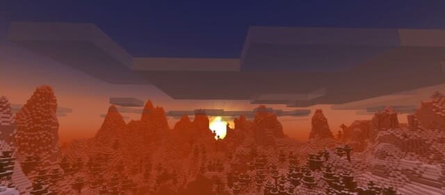 Оранжевый закат за горами