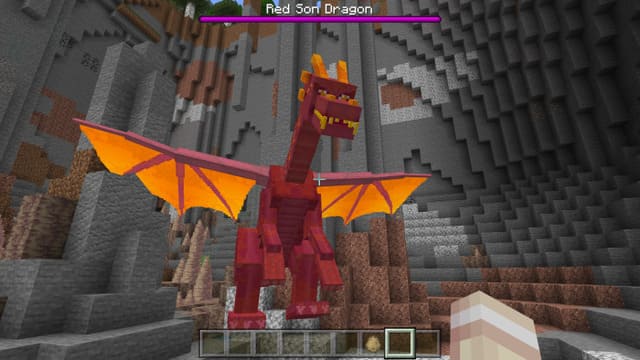 Огромный красный дракон