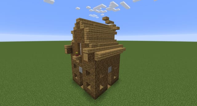 Полностью деревянный дом вид спереди 2