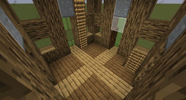 Полностью деревянный дом вид внутри