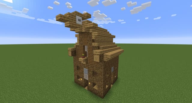 Полностью деревянный дом вид спереди