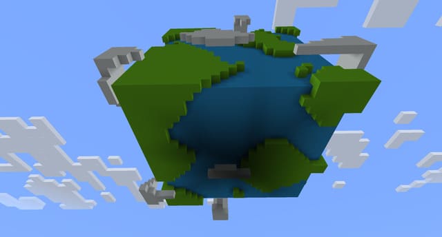 Земля-куб вид снизу