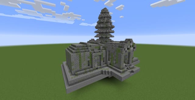 Заброшенный храм джунглей вид спереди