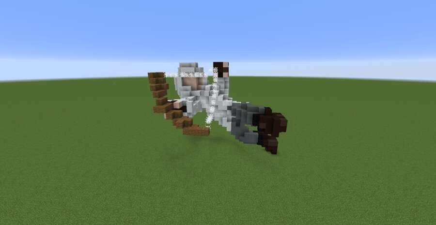 Лучник в прыжке вид спереди