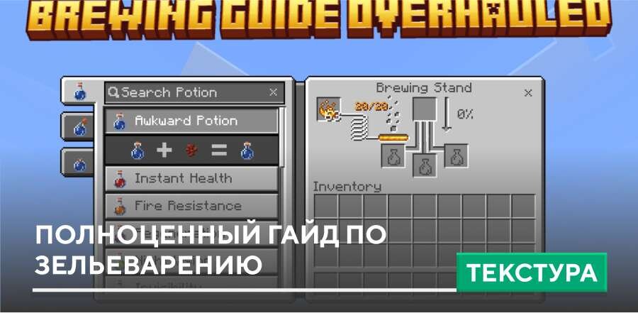 Текстуры: Полноценный гайд по Зельеварению