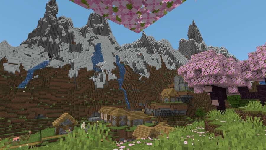 Как выглядит деревушка на фоне снежных гор 2