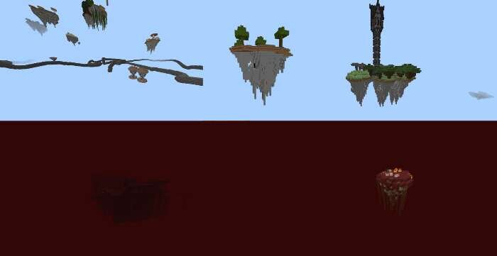 Различные виды островов в небе