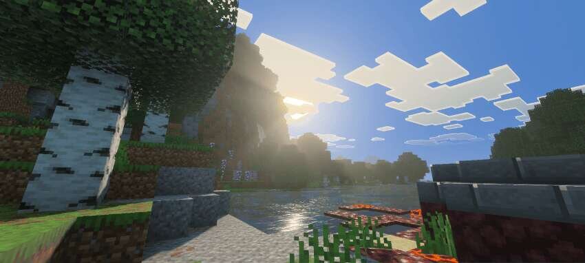 Красивые лучи света на воде