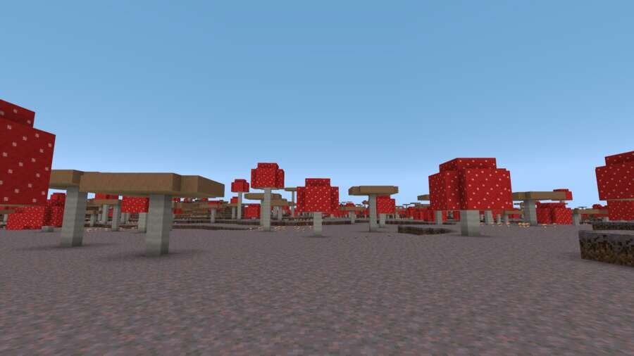 Игрок гуляет по грибному биому