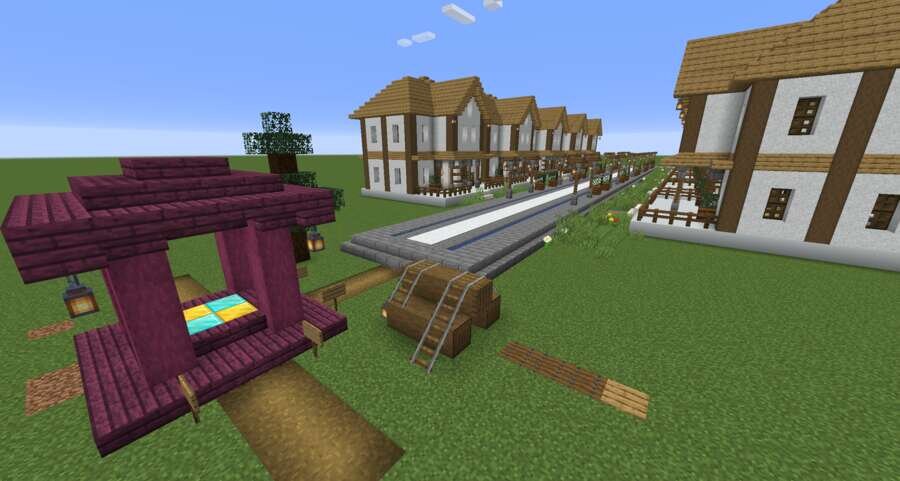 Белые домики вид сзади