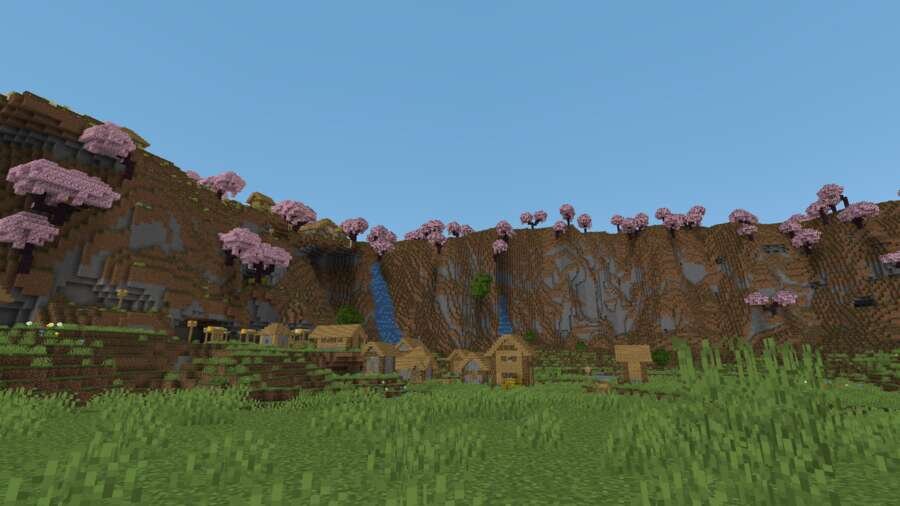 Вид на деревню с большого расстояния