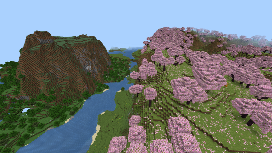 Речка, горы и деревья в одном месте