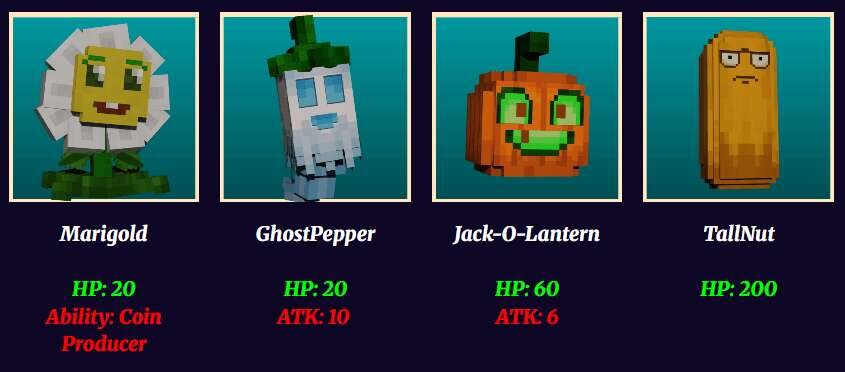 Растения из игры «Растения против Зомби»