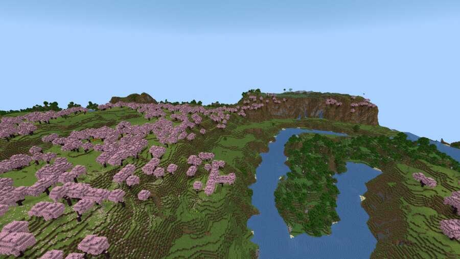 Огромный вариант вишневого биома с реками сверху
