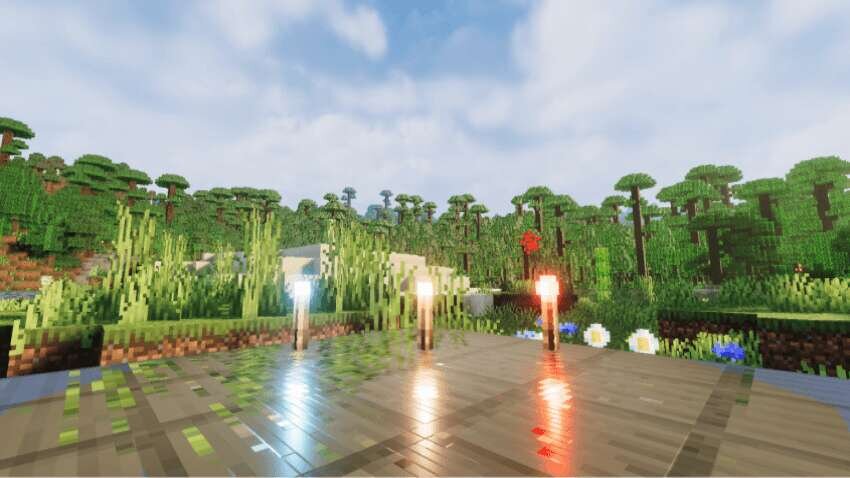 Яркий свет от Факелов