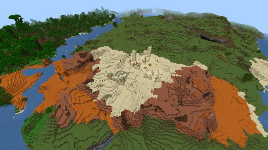 Вид на кусок пустыни поля посреди игрового мира