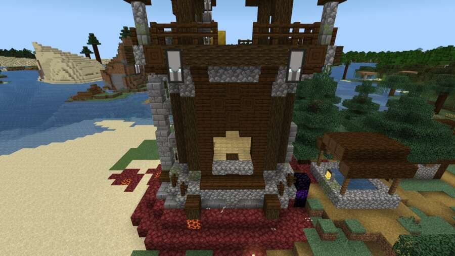 Вид на аванпост разбойников сбоку