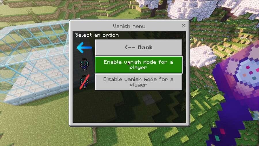 Меню невидимости