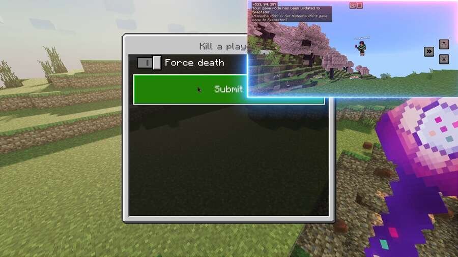 Меню смерти персонажа