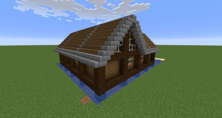 Дом на воде вид сзади