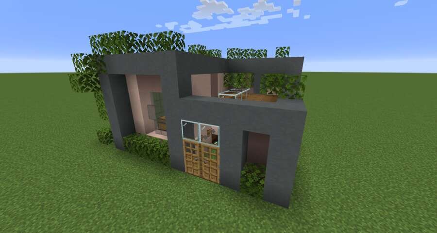 Маленький, современный дом вид спереди