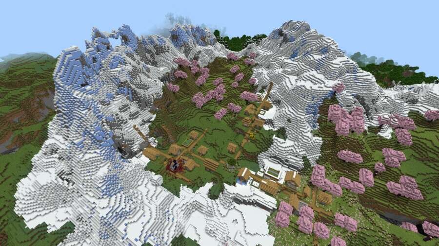 Как выглядит локация с деревней сверху