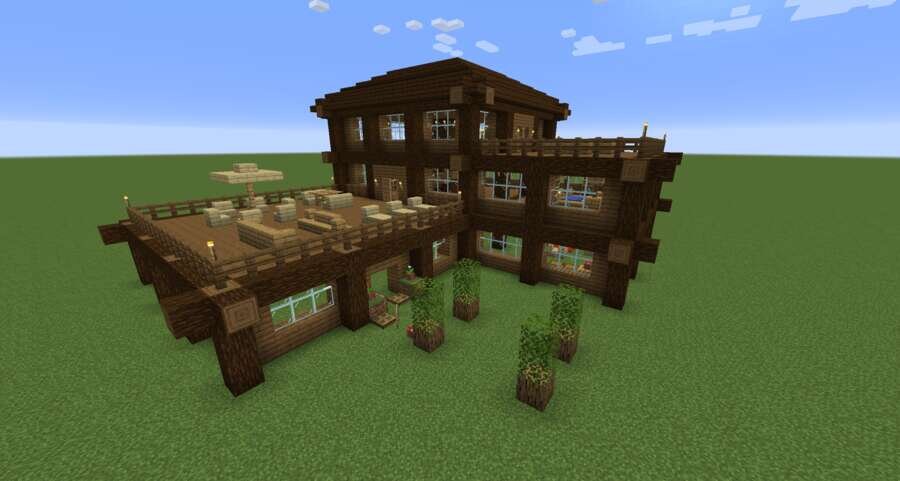 Деревянное жилище вид спереди