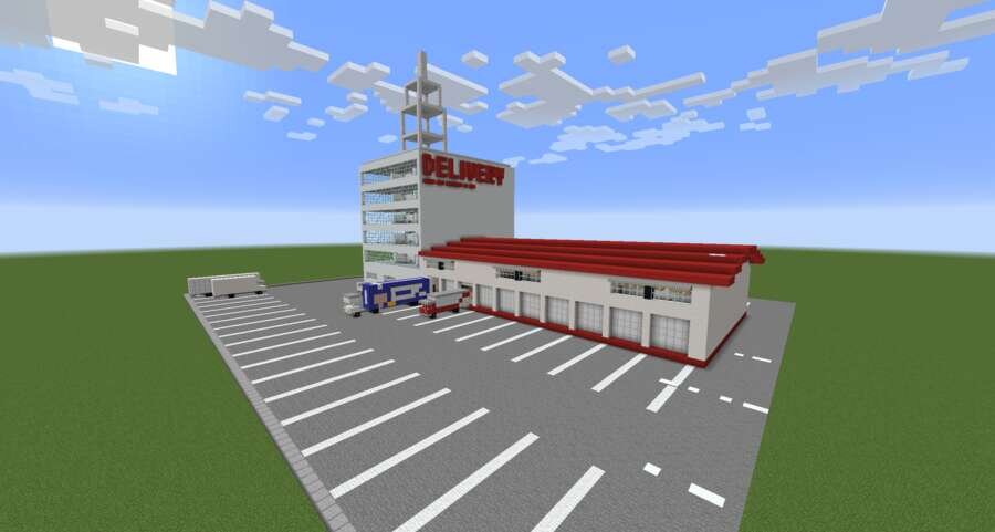 Огромный склад вид спереди