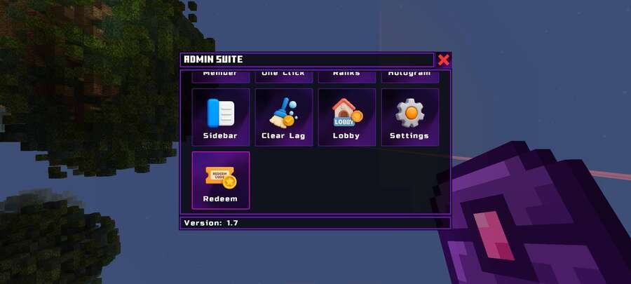 Меню администратора