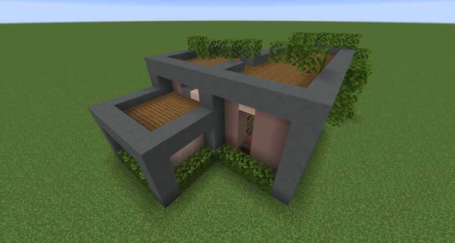 Маленький, современный дом вид сзади