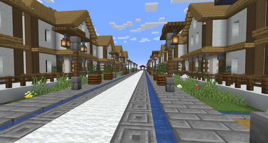 Белые домики вид внутри