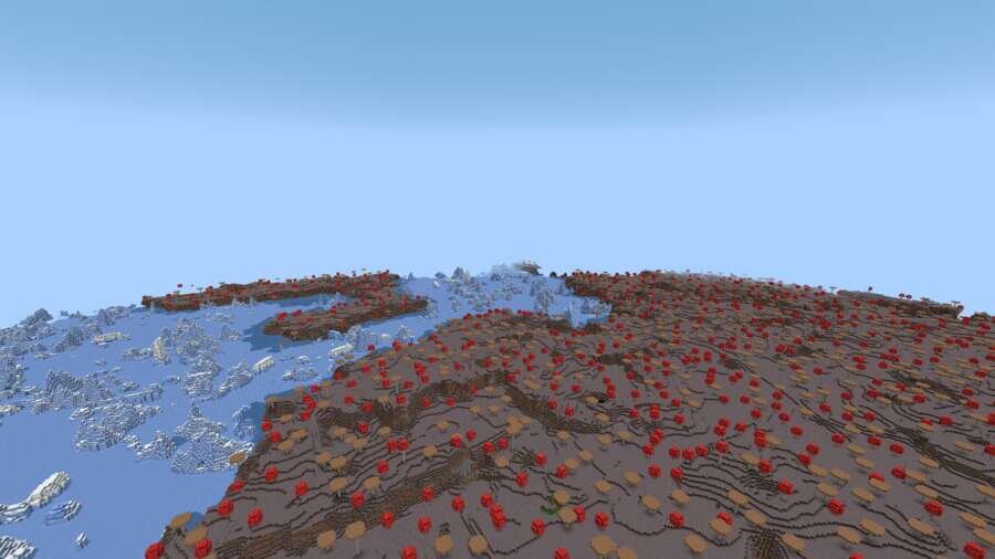 Как выглядит грибной биом сверху