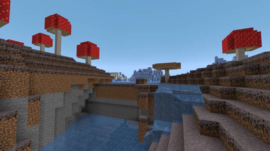 Игрок гуляет по грибному биому 2