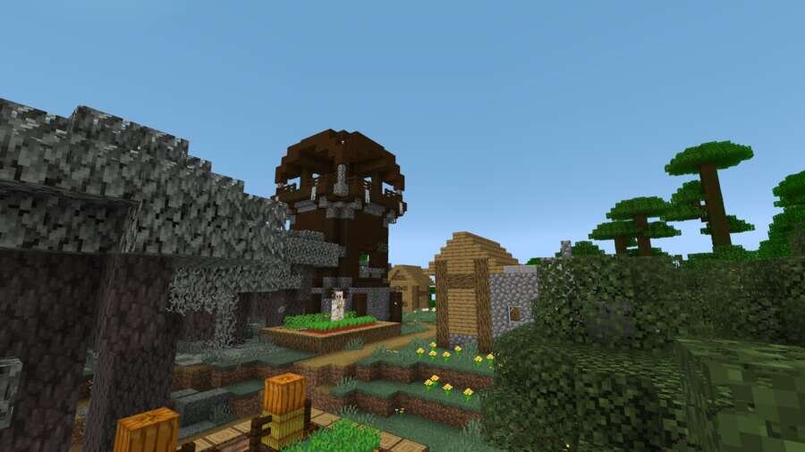 Как выглядит аванпост и деревня сбоку