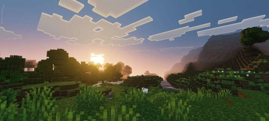 Солнце выглядывает из-за горизонта