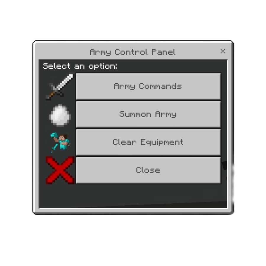 Панель управления мобом