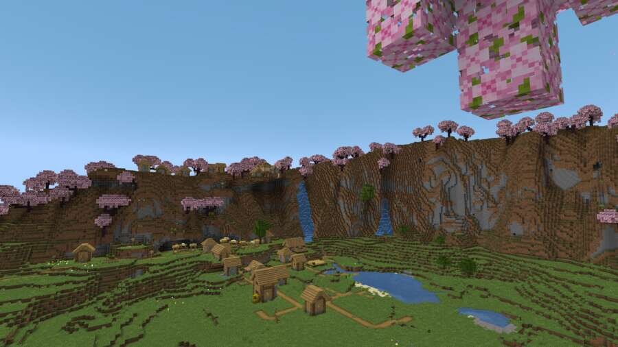 Горы с долиной и деревней спереди 2