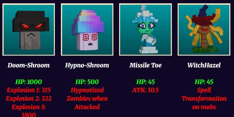 Растения из популярной игры