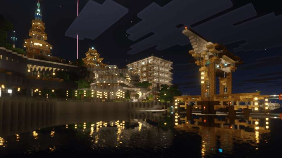 Яркое освещение города