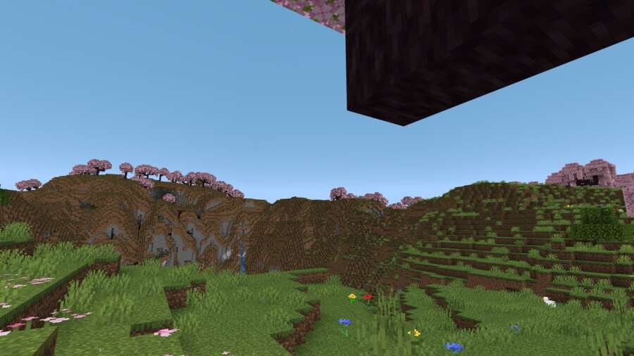 Большие горы на границе вишневого биома