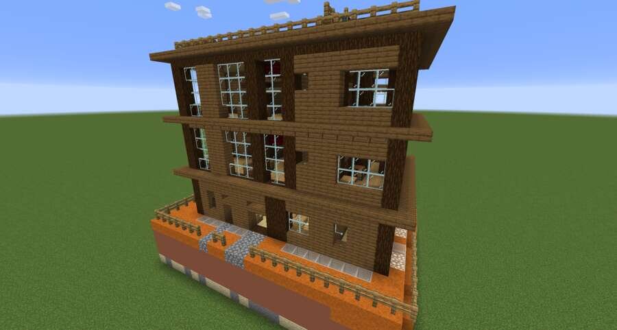 Аккуратный отель вид спереди