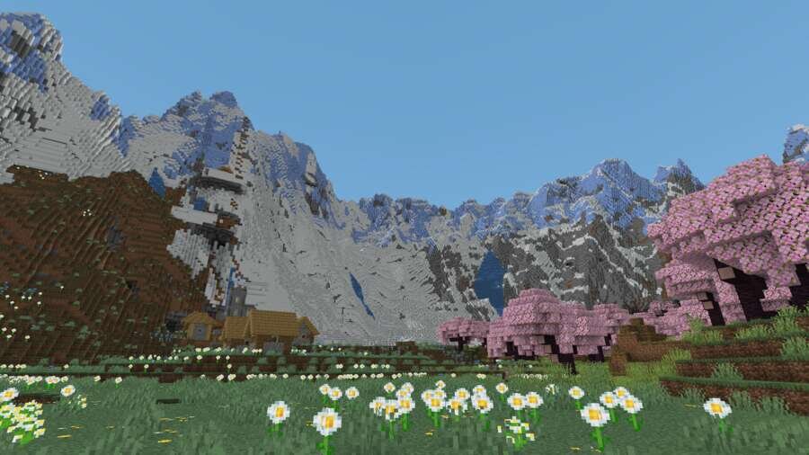 Вид на деревню на горе сбоку 2