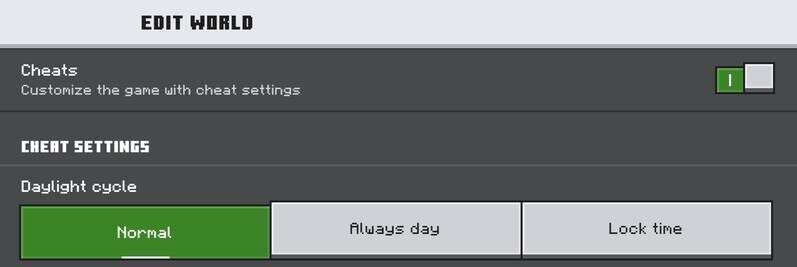 Настройки мира