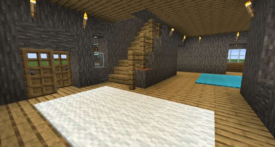 Уютный особняк из дерева вид внутри